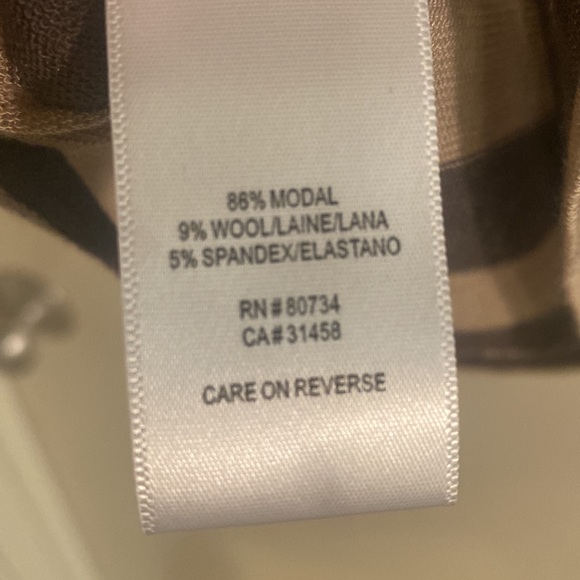 Top, Sweater, BCBG, Taupe/Tan stripes, Medium - Picture 4 of 4